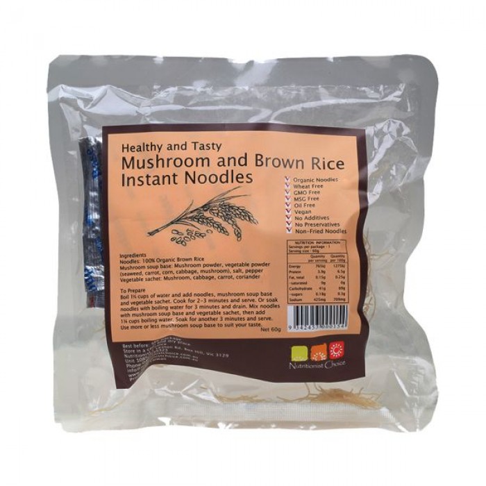 Instant Brown Rice Noodles Mushroom (60g)