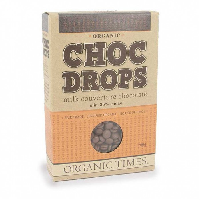 Organic Times Milk Chocolate Drops 200g
