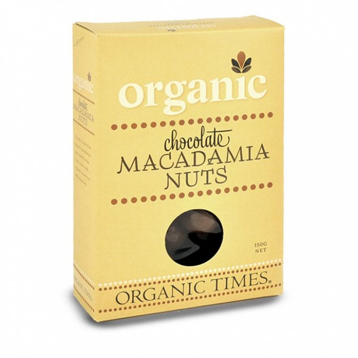 Organic Times Milk Chocolate Macadamias 150g
