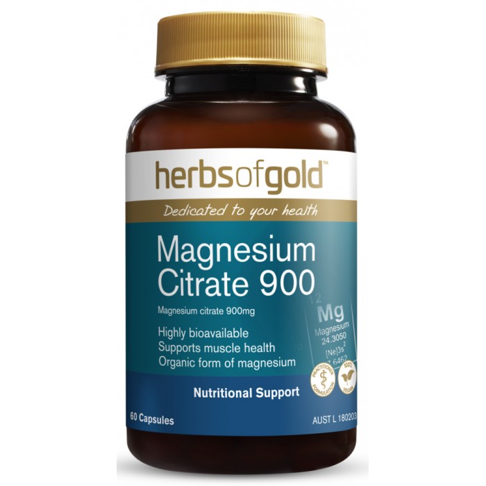 Herbs Of Gold - Magnesium Citrate 900 (60 Capsules)