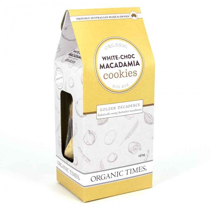 Organic Times Cookies - White Choc Macadamia 150g