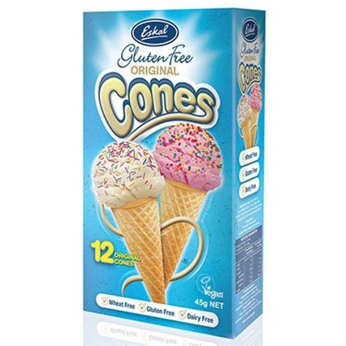 Eskal - Gluten Free Original Ice Cream Cones (45g, 12 Cones per Pack)