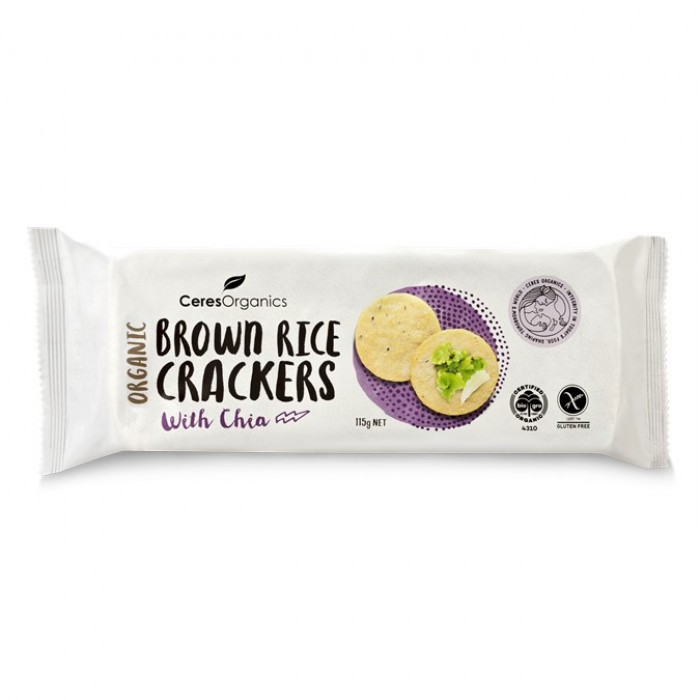 Organic brown rice crackers with chia - 115g