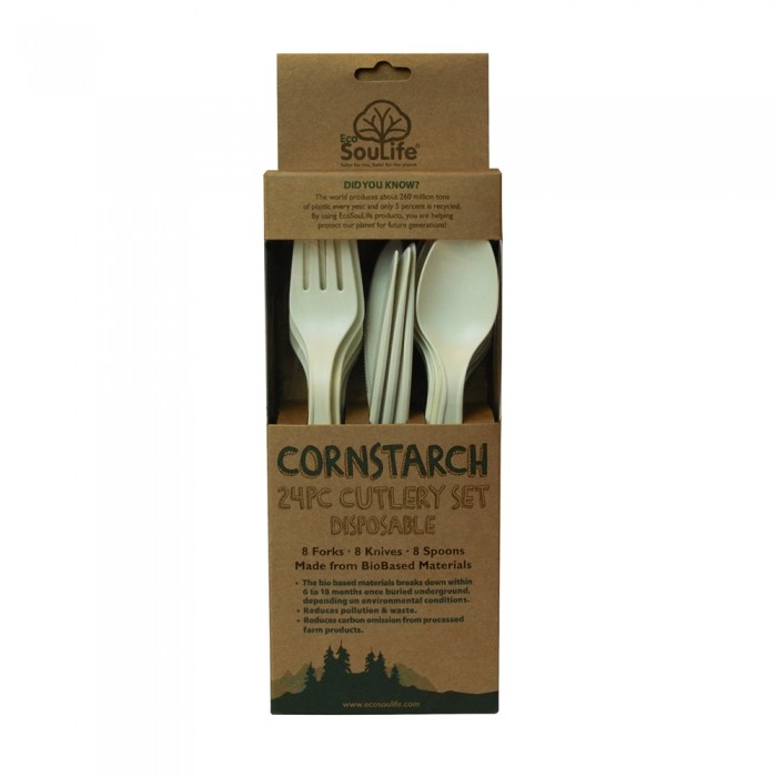 EcoSoulife - Corn Starch Cutlery Set (24 pce)