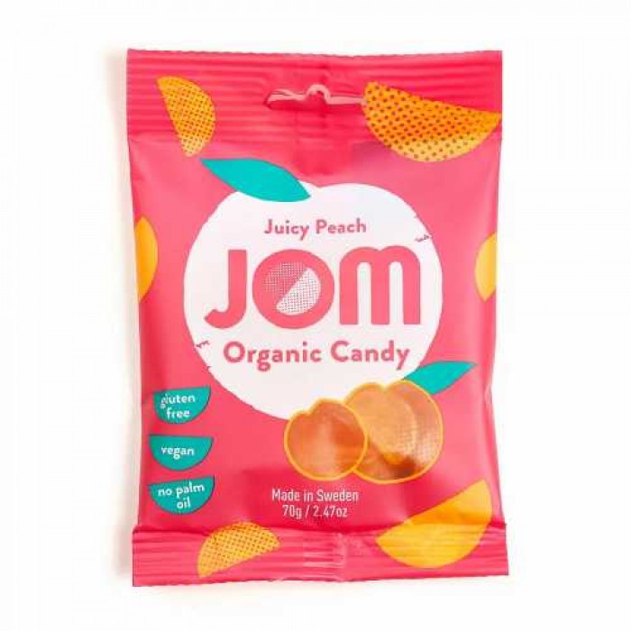 JOM - Organic Candy Juicy Peach Candy (70g)