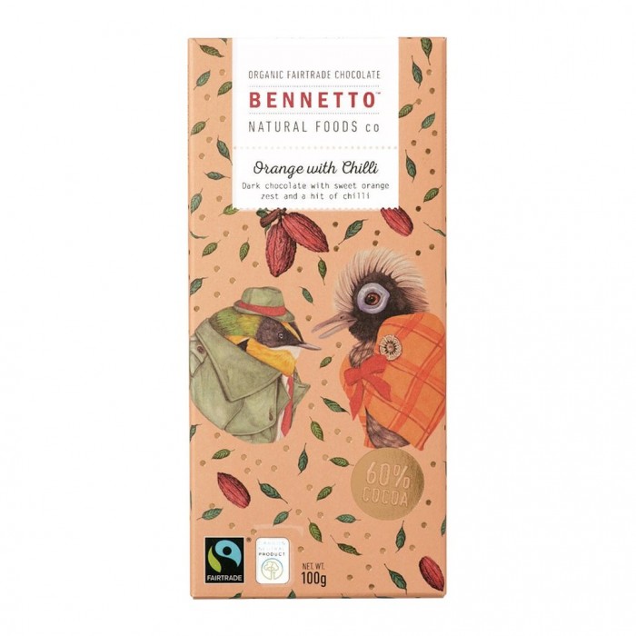 Bennetto Natural Foods - Orange & Chilli Chocolate (100g)