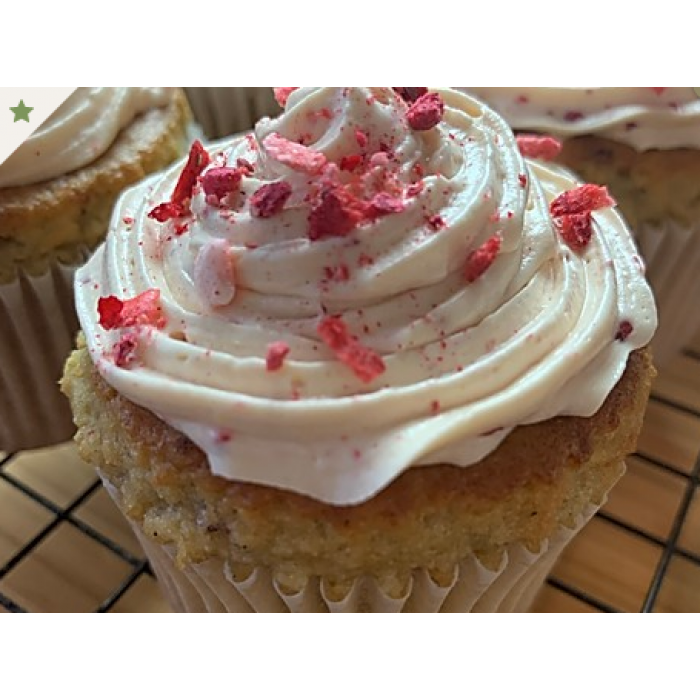 Strawberries N Cream Organic Cupcake